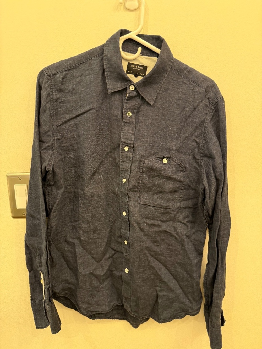 rag & bone dark blue linen shirt